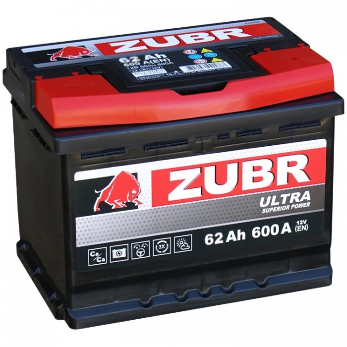 Аккумулятор ZUBR ULTRA 62 оп низкий